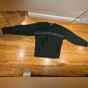 Distressed crewneck sweater by furst of a kind